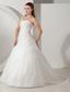 Pretty A-line Sweetheart Court Train Tulle Appliques Wedding Dress