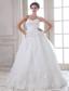 Beautiful A-line Sweetheart Brush Train Tulle Beading and Appliques Wedding Dress