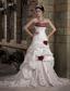 Graceful A-line Sweetheart Chapel Train Taffeta Embroidery Hand Made Flowers Wedding Dress