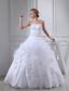 Appliques With Beading Strapless Ball Gown Floor-length Wedding Dress