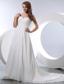 Elegant A-line Straps Court Train Chiffon Appliques Wedding Dress