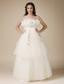Fashionbale A-line Strapless Floor-length Taffeta and Organza Appliques Hand Made Flowers Wedding Dress