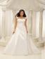 Square Neck Embroidery With Beading On Satin A-line White Wedding Dress For 2013