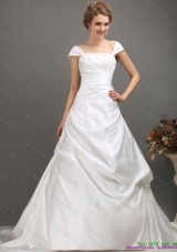 2015 Popular Square Lace Wedding Dress with Floor length