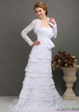 2015 Elegant Sweetheart Wedding Dress with Lace and Bowknot