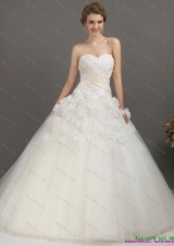 2015 Elegant Sweetheart Wedding Dress with Appliques
