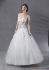 2015 Simple Sweetheart Lace Wedding Dress with Floor length
