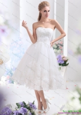 Discount White Straples Short Wedding Dresses with Sequins