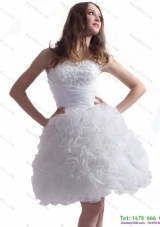 2015 New Style Sweetheart Wedding Dress with Lace and Ruffles