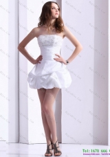 2015 Wonderful Strapless Lace Wedding Dress with Mini length