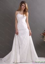 2015 The Super Hot Halter Top Wedding Dress with Beading and Ruching