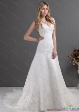2015 The Most Popular Lace Wedding Dress with Spaghetti Straps