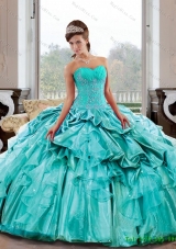 Flirting Sweetheart 2015 Quinceanera Gown with Appliques and Pick Ups