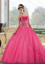 Dynamic Sweetheart Floor Length 2015 Quinceanera Gown with Appliques