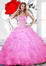Luxurious Beading and Ruffles Sweetheart Quinceanera Gown for 2015