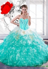 New Style Sweetheart Ball Gown Sweet 15 Dresses with Beading and Ruffles