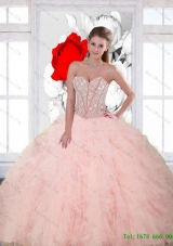 New Style Beading and Ruffles Sweetheart Quinceanera Dresses for 2015 Spring
