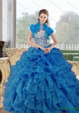 New Style Beading and Ruffles Sweetheart Quinceanera Gown for 2015
