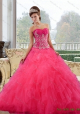 2015 New Style Ball Gown Sweet 15 Dresses with Ruffles and Appliques