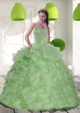 2016 New Style Sweetheart Quinceanera Dress with Beading and Ruffles