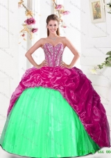 2015 Fashionable Sweetheart Quinceanera Gown with Beading and Pick Ups