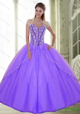 Vestidos de Sweetheart 2015 Lilac Quinceanera Dresses with Beading
