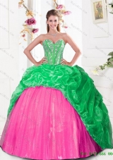 2015 Plus Size Quinceanera Dresses with Beading and Pick Ups