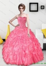 Discount 2015 Beading and Ruffles Sweetheart Quinceanera Dresses