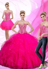New Style 2015 Beading and Ruffles Sweetheart Quinceanera Dresses
