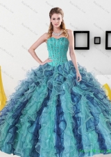 New Style Beading and Ruffles Sweetheart Sweet 16 Dress for 2015