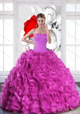 2015 Wholesale Sweetheart Quinceanera Dresses with Beading and Ruffles