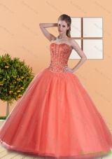 2015 Beautiful Ball Gown Quinceanera Dresses with Beading