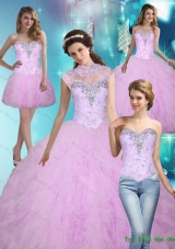 Pretty 2015 Beading and Ruffles Ball Gown Sweet 15 Dresses