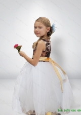Lovely Ball Gown Camo Flower Girl Dresses with Bowknot