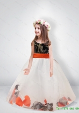 Pretty Ball Gown Scoop Belt Camo Flower Girl Dresses