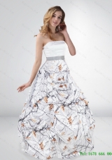 New Style Princess Strapless Camo Wedding Dresses with Sashes