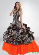 2015 New Style Sturning Halter Top Camo Wedding Dresses with Multi Color
