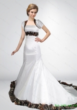 New Style Mermaid Strapless Camo Wedding Dresses in Court Train