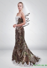 2015 New Mermaid Sweetheart Camo Prom Dresses in Multi Color