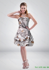 2015 Sexy Strapless Mini length Camo Prom Dresses with Ruching