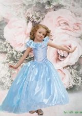 2015 Summer New Style Ball Gown Cinderella Flower Girl Dress with Hand Made Flowers