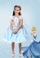 Luxurious 2015 Summer Knee Length Ball Gown Cinderella Flower Girl Dress with Appliques