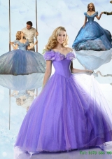 Elegant 2015 Off the Shoulder Cinderella Quinceanera Dresses in Purple