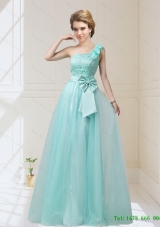2015 Discount One Shoulder Dama Dresses with Hand Made Flowers and Bowknot