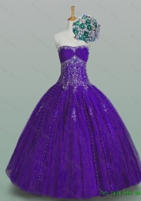 Flirting Strapless 2015 Quinceanera Dresses with Beading and Appliques