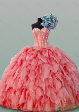 2015 Perfect Sweetheart Quinceanera Dresses with Beading