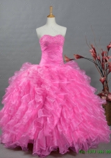 2015 Custom Make Quinceanera Dresses with Sweetheart in Organza