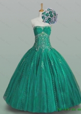 2015 Custom Make Strapless Quinceanera Dresses with Beading and Appliques