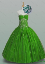 Custom Make 2015 Strapless Quinceanera Dresses with Beading and Appliques