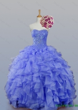 2015 Custom Make Sweetheart Beaded Quinceanera Dresses with Ruffles for Fall